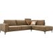 Hoekbank rechts Clanton bruin basic comfort met hoofdsteun