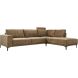 Hoekbank rechts Clanton bruin basic comfort met hoofdsteun