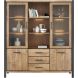 Vitrinekast Mantera 200x180x48 cm lichtbruin