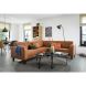 Hoekbank links Mills microleder cognac basic comfort