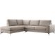 Hoekbank links Totham taupe microleder excellent comfort