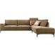 Hoekbank rechts Clanton bruin basic comfort met hoofdsteun