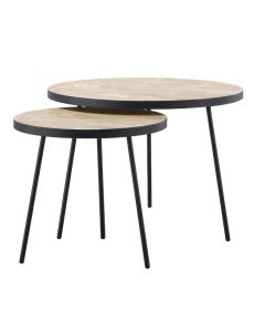 Bijzettafelset Zena orange teak wood