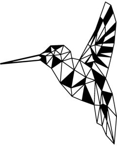 Wanddecoratie 45x39 kolibri