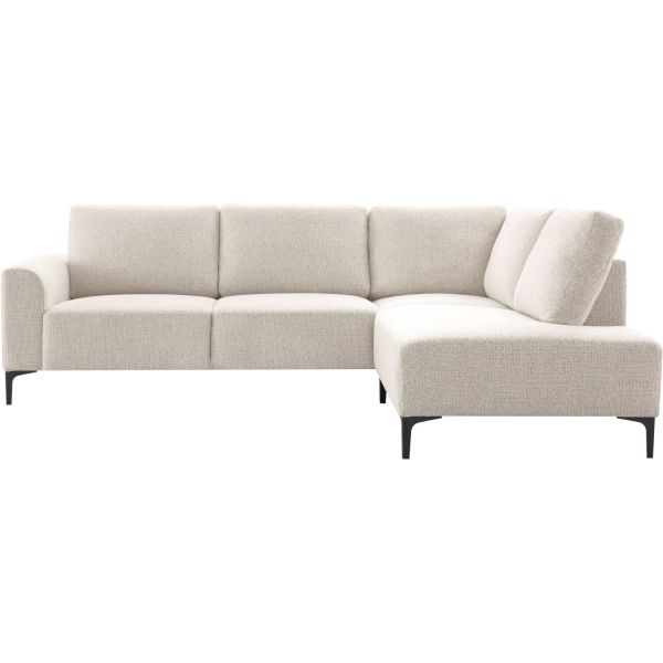 Hoekbank rechts Garzeno beige met hoge poten basic comfort