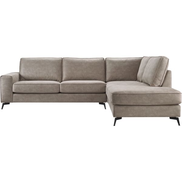 Hoekbank rechts Totham taupe microleder excellent comfort