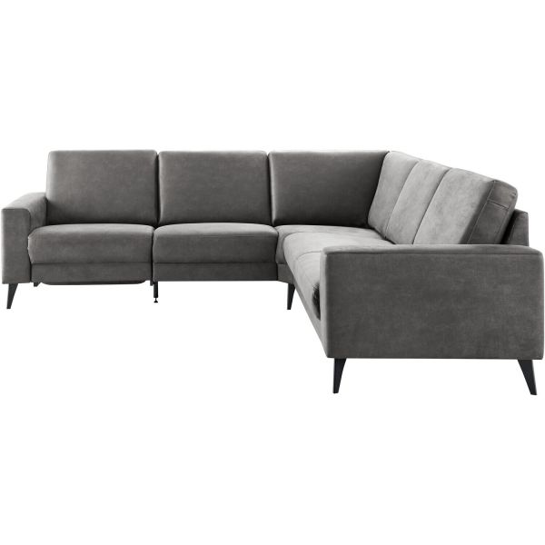 Hoekbank rechts Nyborg microleder grijs basic comfort