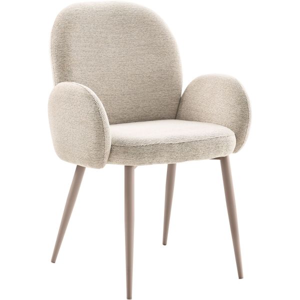 Eetkamerstoel Ranlo met armleuning beige