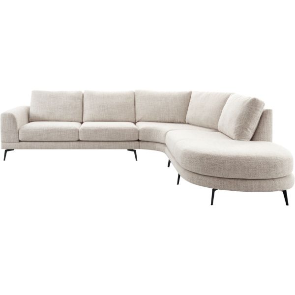 Hoekbank rechts Flandria beige premium comfort