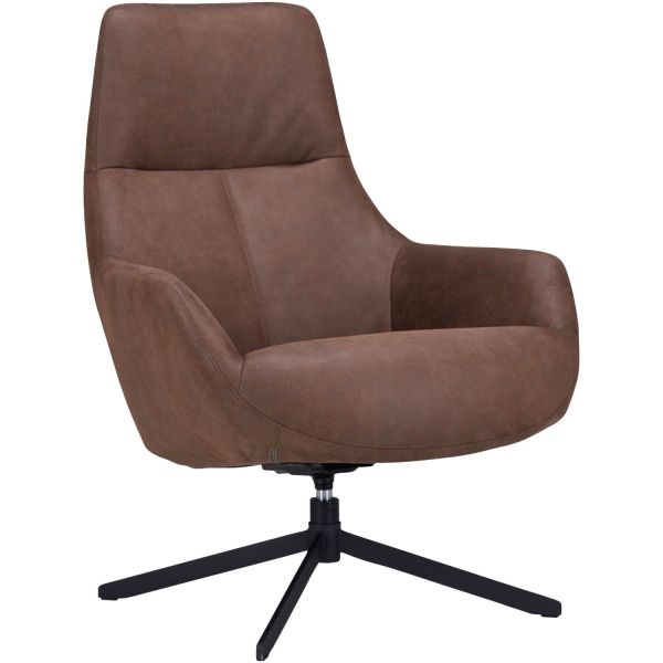 Draaifauteuil Kenmare microleder donkerbruin