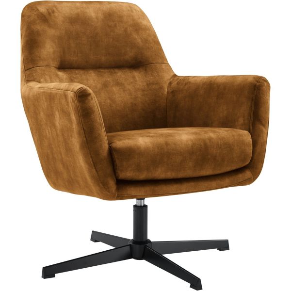 Draaifauteuil Tarkio velvet cognac