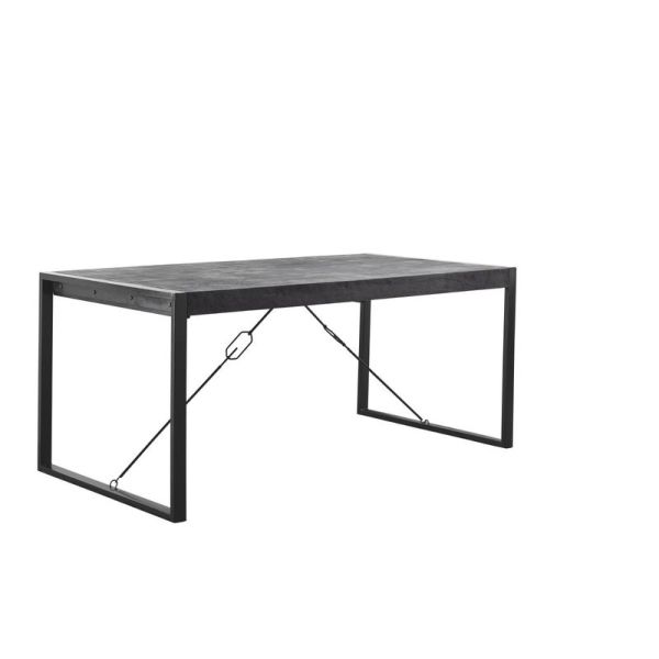 Eettafel Newhaven U-poot zwart 140x80 cm rechthoekig