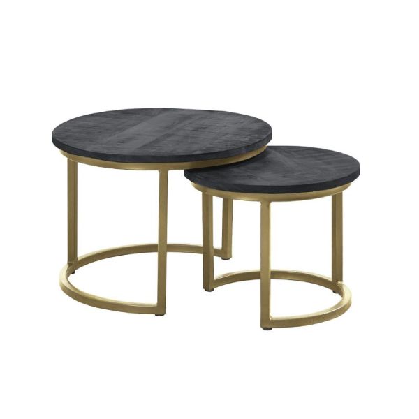 Bijzettafelset Foxford Brass 53 en 37 cm rond