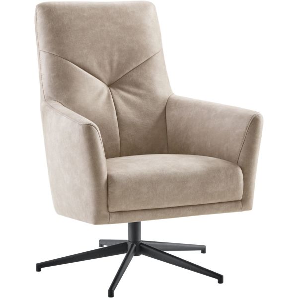 Draaifauteuil Menori microleder beige basic comfort