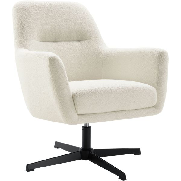 Draaifauteuil Tarkio bouclé wit
