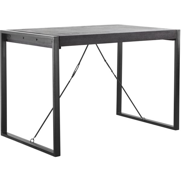 Bartafel Newhaven zwart mangohout 140x80 cm rechthoekig