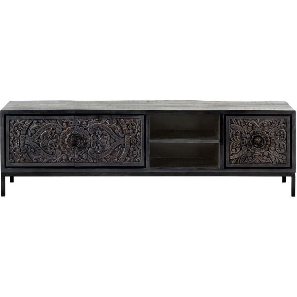 TV-meubel Montclair zwart 190 cm