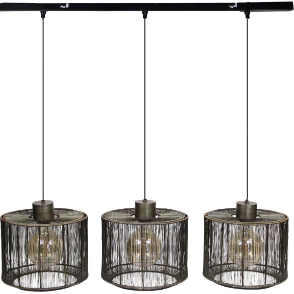 Hanglamp Bincerro donkerbrons metaal 3-lichts