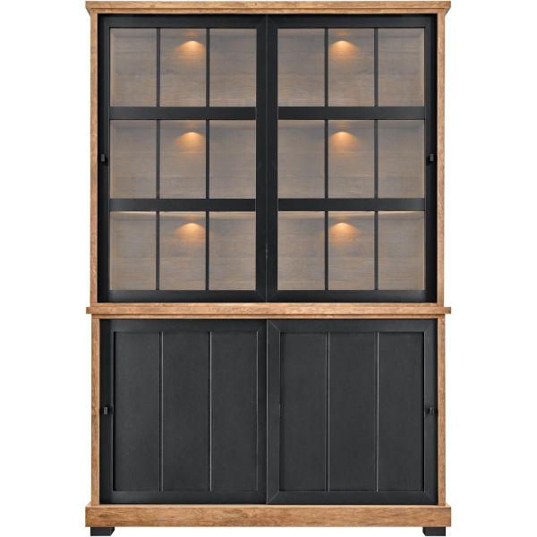 Vitrinekast Ladonia 210x143x050 cm 4 schuifdeuren