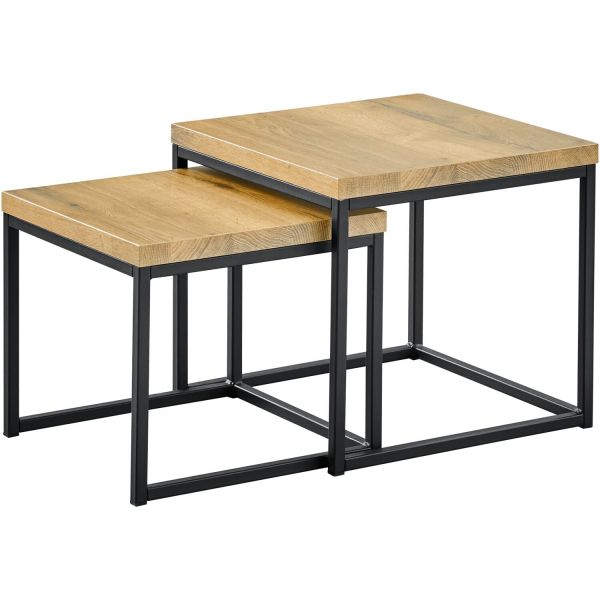 Bijzettafel Salernes 50 en 44 cm vierkant