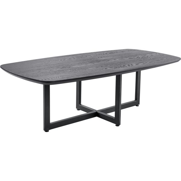 Salontafel Widnes zwart eikenhout 130x65 cm Deens ovaal