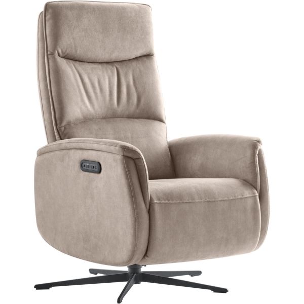 Relaxfauteuil Candora elektrisch microleder grijs