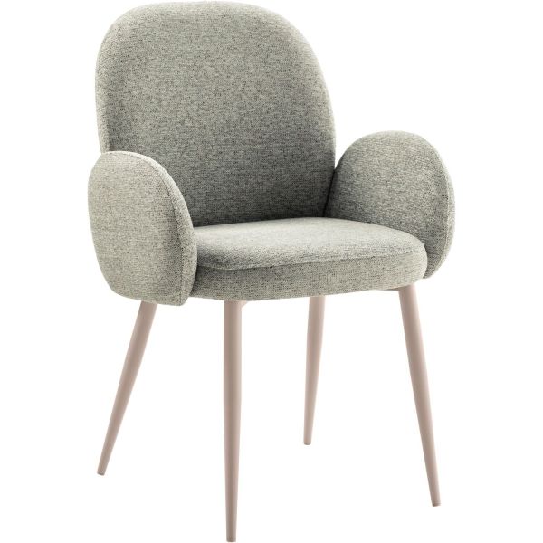 Eetkamerstoel Ranlo met armleuning lichtblauw