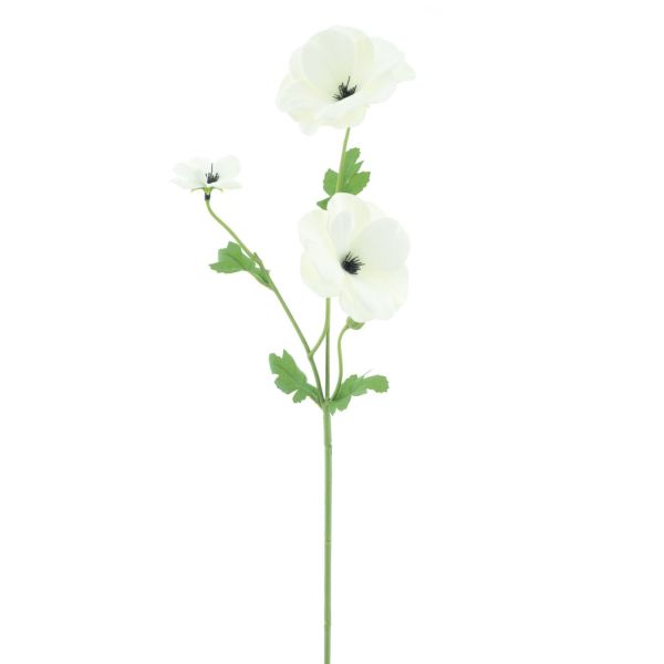 Kunstbloem Dorzano klaproos 60 cm wit