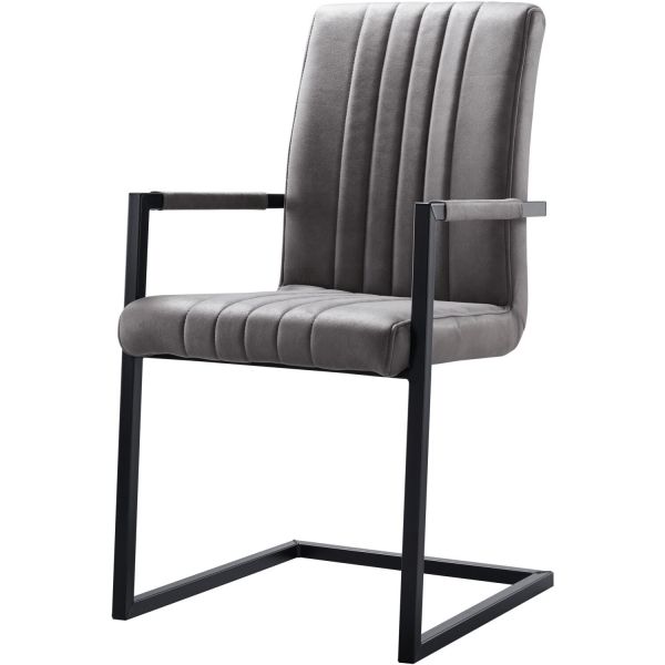 Eetkamerstoel met armleuning Pareda grijs