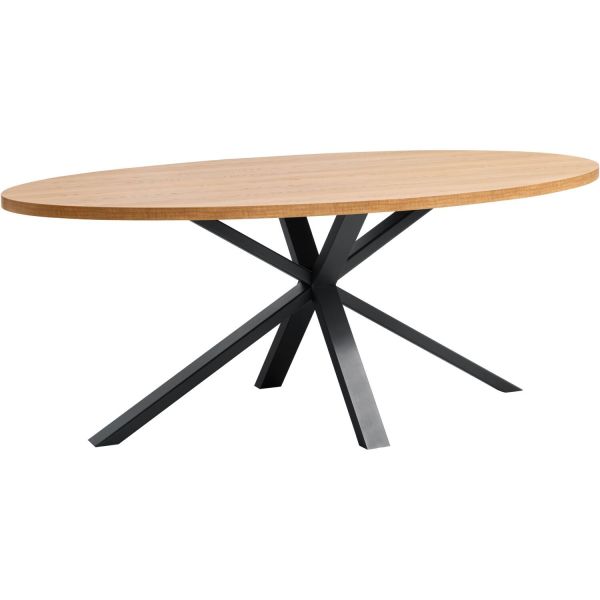 Eettafel Caltana 220x120 cm lichtbruin ovaal