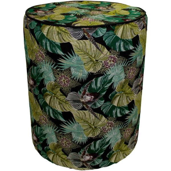 Poef Barlare met groene bladeren