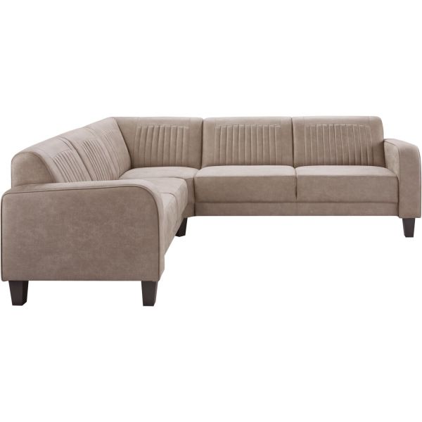 Hoekbank links Mills microleder taupe premium comfort