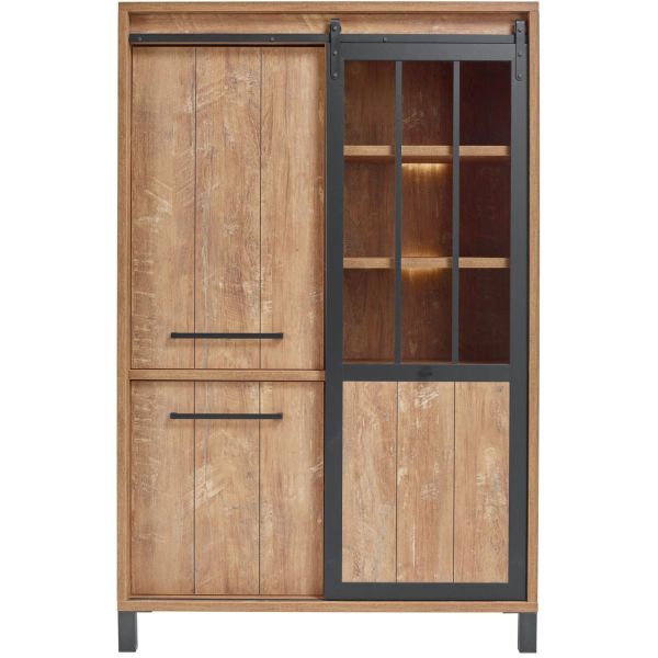 Opbergkast Alva 188x122x50 cm orange teak met verlichting