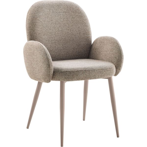 Eetkamerstoel Ranlo met armleuning taupe