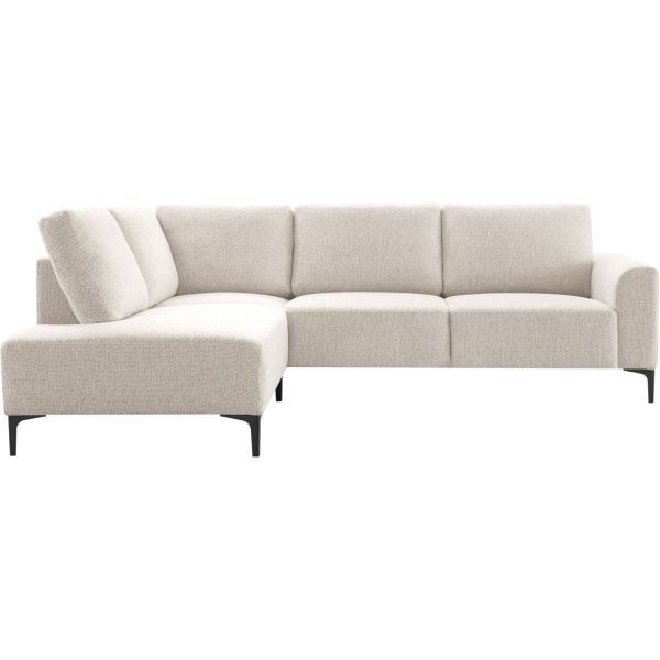 Hoekbank links Garzeno beige met hoge poten basic comfort