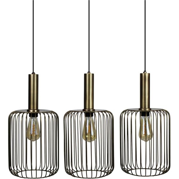 Hanglamp Bincerro brons metaal 3-lichts