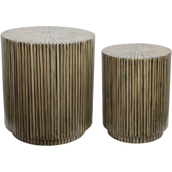 Bijzettafelset Brody 47 en 35 cm bamboeprint rond