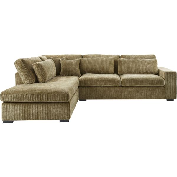 Hoekbank links Yukom groen met kussens basic comfort