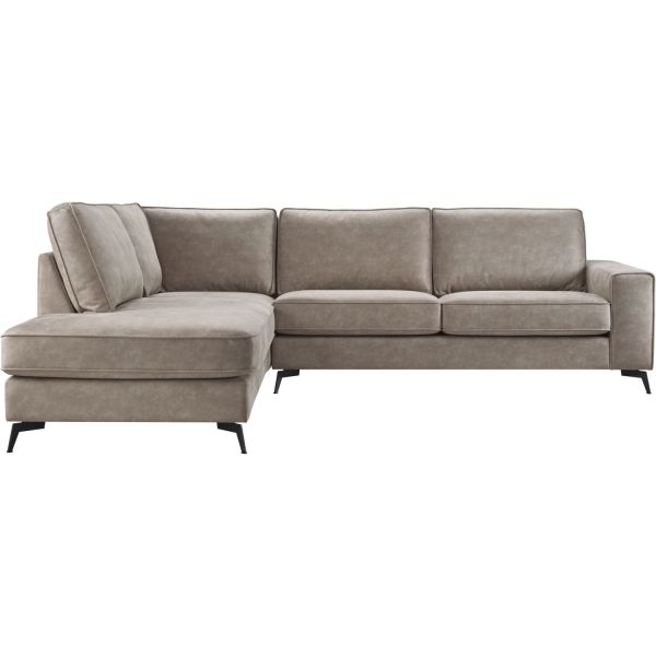 Hoekbank links Totham taupe microleder excellent comfort