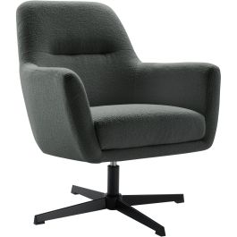 Draaifauteuil Tarkio bouclé donkergrijs