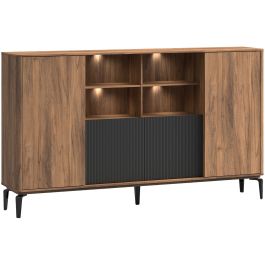 Opbergkast Lodetto 236x137x45 cm deuren zwart