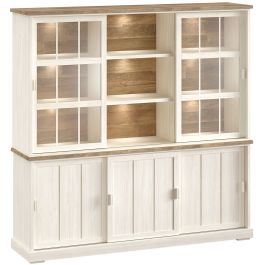 Wandmeubel Eldora 210x209x50 cm 2 glazen- en 3 schuifdeuren