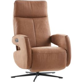 Relaxfauteuil Niland elektrisch medium microleder bruin