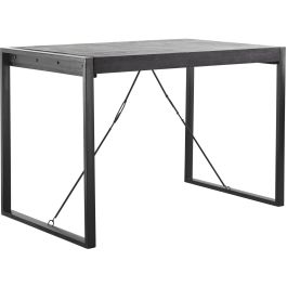 Bartafel Newhaven zwart mangohout 140x80 cm rechthoekig