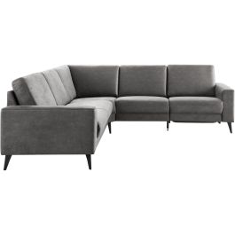 Hoekbank links Nyborg microleder grijs basic comfort