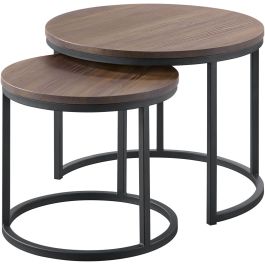 Bijzettafelset Budrio donkerbruin 45 en 60 cm rond