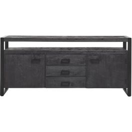 Dressoir Newhaven zwart mangohout 80x180x43 cm