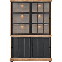 Vitrinekast Ladonia 210x143x050 cm 4 schuifdeuren