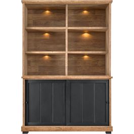 Boekenkast Ladonia 210x143x50 cm 2 schuifdeuren