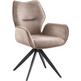 Eetkamerstoel met armleuning Oviedio draaibaar bruin